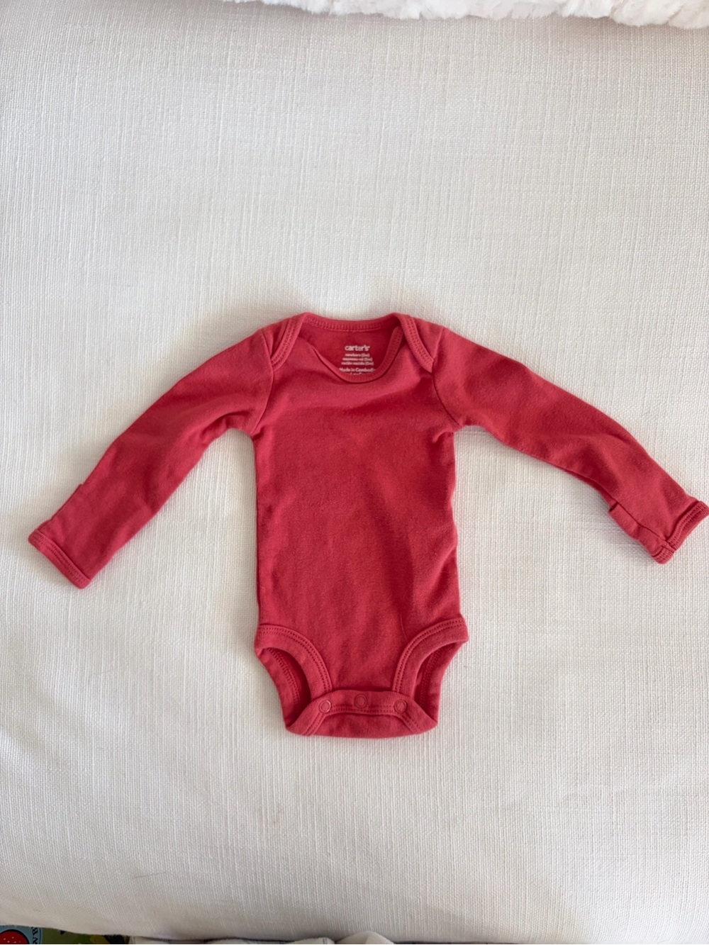 Carter's Red Long Sleeve Baby Bodysuit newborn
